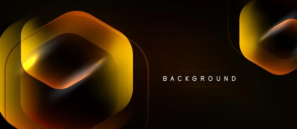 Abstract design features overlapping golden shapes. Dark background provides 스톡 일러스트