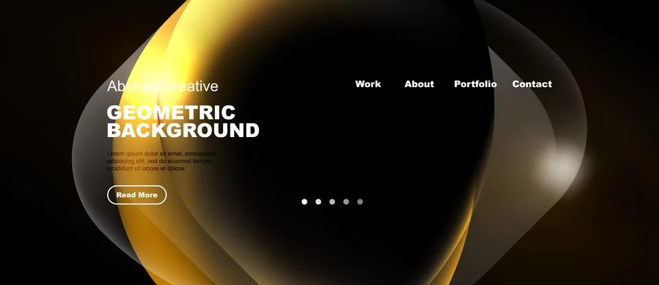 Abstract design features overlapping golden shapes. Dark background highlight Stock Illustration