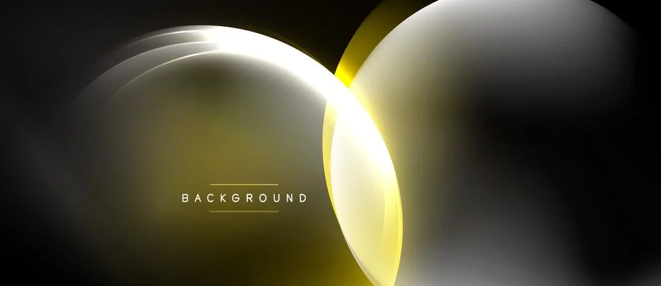 Abstract design features overlapping golden, silver curves. Dark background Stock Illustration