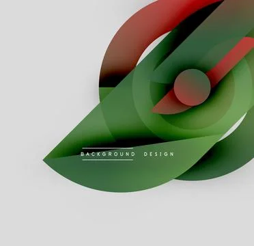Abstract design features overlapping green, red shapes. Minimalist style with Stock Illustration