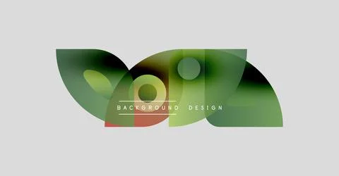Abstract design features overlapping green shapes. Text reads background design Stock Illustration
