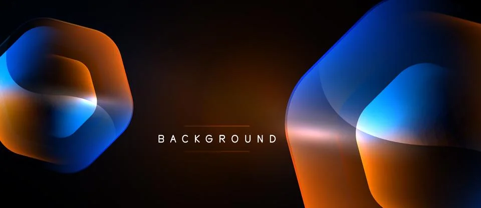 Abstract design features overlapping hexagonal shapes. Warm orange contrasts Stock Illustration