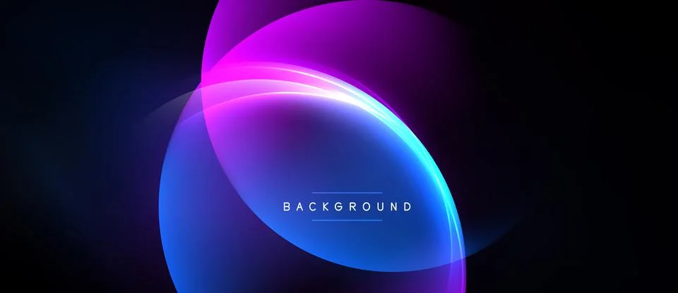 Abstract design features overlapping luminous circles. Gradient colors blend Stock Illustration
