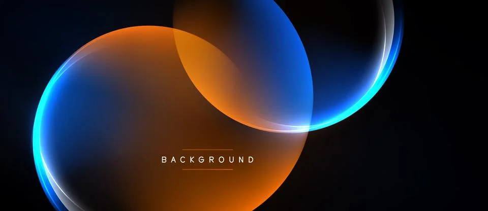 Abstract design features overlapping luminous curves. Orange, blue gradients Illustrazione stock