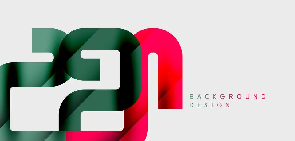 Abstract design features overlapping numbers, vibrant colors, modern aestheti Stock Illustration