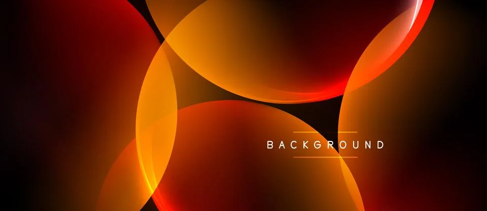 Abstract design features overlapping orange curves against black background. Stockillustratie