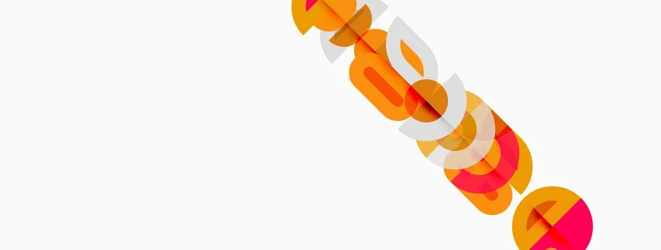 Abstract design features overlapping orange circles, creating dynamic visual Stock Illustration