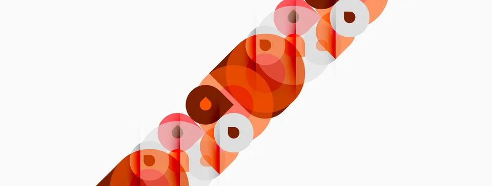 Abstract design features overlapping orange circles, creating dynamic visual Stock Illustration