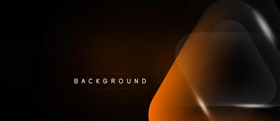 Abstract design features overlapping orange shapes on black background. Text Stock Illustration