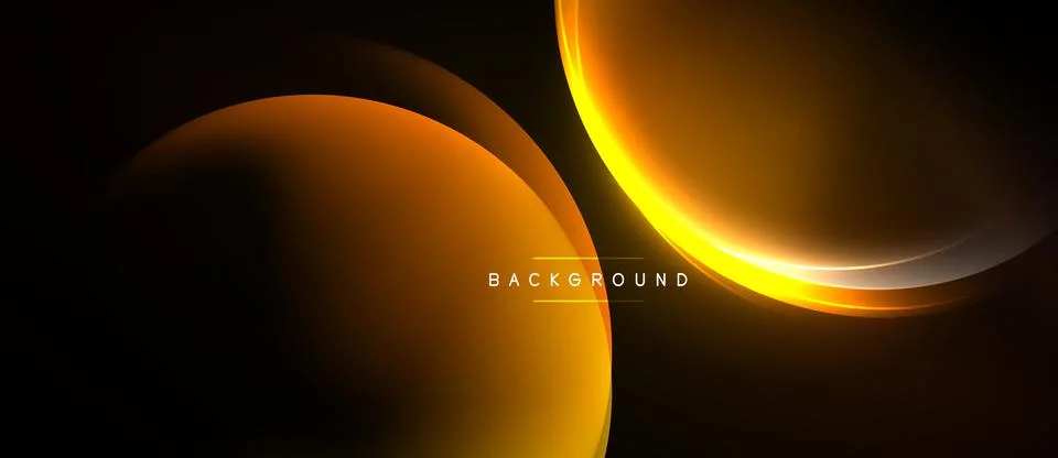 Abstract design features overlapping orange shapes, glowing lines. Dark 스톡 일러스트
