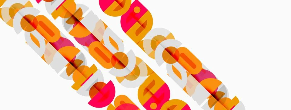Abstract design features overlapping orange, yellow, red circles forming text Stock Illustration