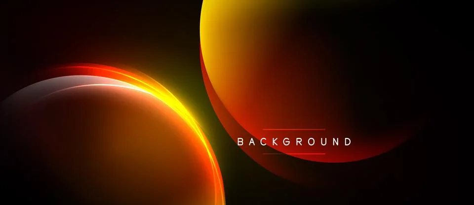 Abstract design features overlapping orange curves. Dark background creates Illustrazione stock