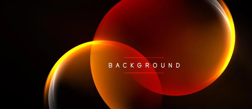 Abstract design features overlapping orange, red curves. Center displays text Stock Illustration
