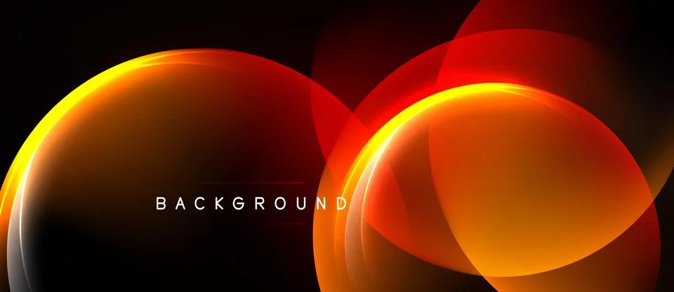 Abstract design features overlapping orange, red circles. Dark background 스톡 일러스트