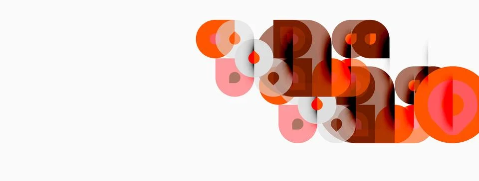 Abstract design features overlapping orange numbers, creating dynamic visual Illustrazione stock