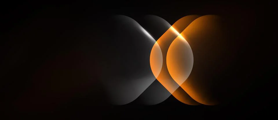 Abstract design features overlapping orange, gray shapes. Soft glow creates Stock Illustration