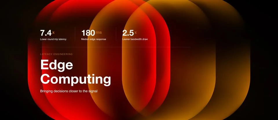 Abstract design features overlapping orange circles. Text highlights edge Stock Illustration