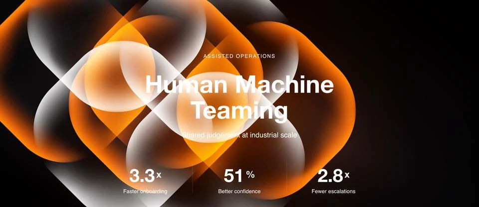 Abstract design features overlapping orange shapes. Text highlights human Stock Illustration
