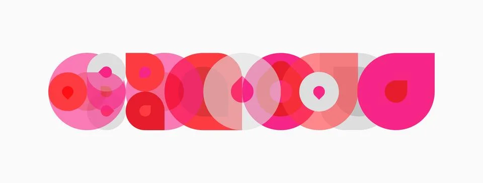 Abstract design features overlapping pink circles. Shapes create playful, m.. イラスト素材