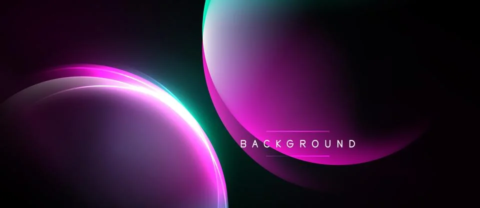 Abstract design features overlapping purple curves. Dark background creates Stock Illustration