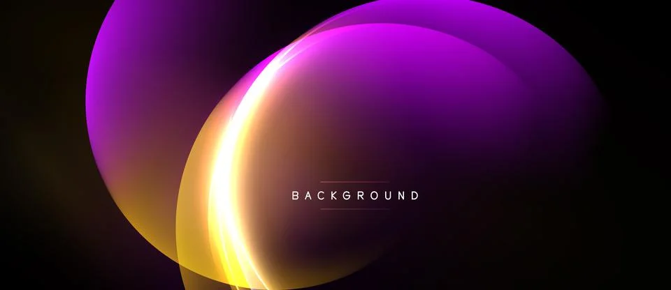 Abstract design features overlapping purple, yellow circles. Gradient effect Stock Illustration