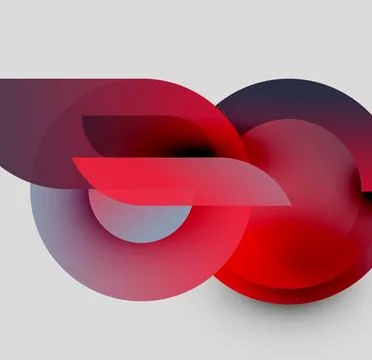 Abstract design features overlapping red shapes. Gradient colors create depth, Stock Illustration