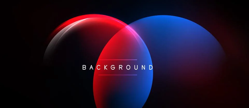 Abstract design features overlapping red, blue circles. Dark background creat 스톡 일러스트