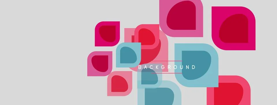 Abstract design features overlapping rounded squares. Pink, blue hues create 스톡 일러스트