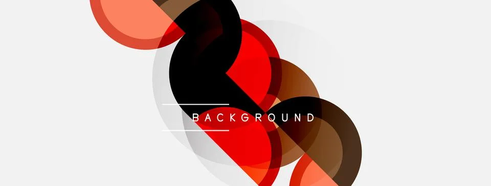 Abstract design features overlapping shapes, red, brown, black hues. Minimali Stock Illustration