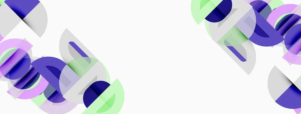 Abstract design features overlapping shapes, pastel colors, white background. Stock Illustration