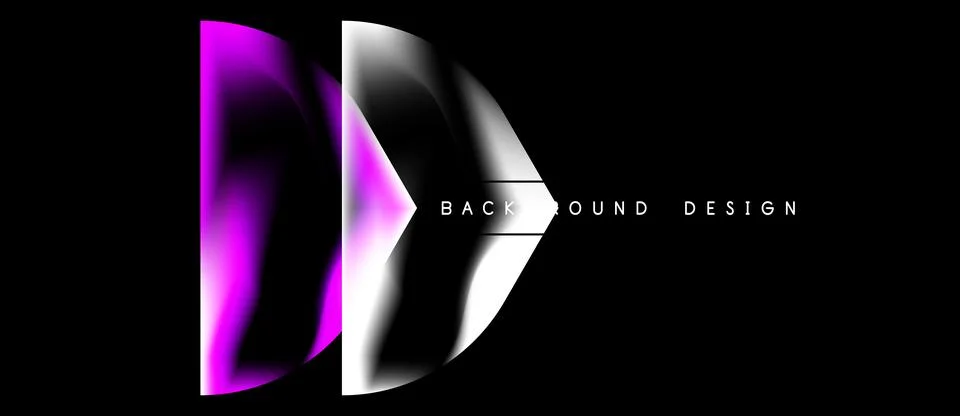 Abstract design features overlapping shapes, vibrant pink, silver hues. Dark Stock Illustration