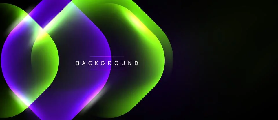 Abstract design features overlapping vibrant circles. Gradient colors blend Stockillustratie