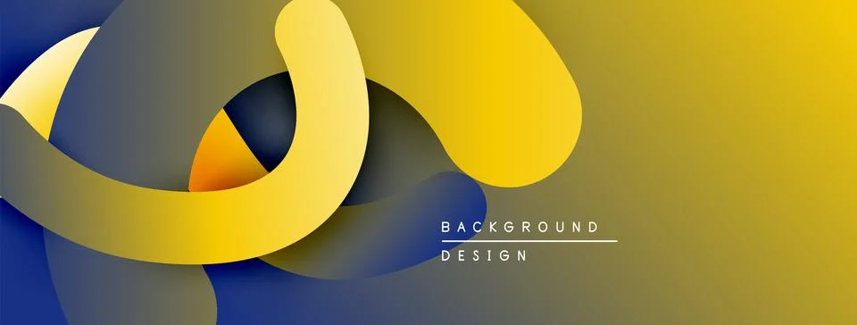 Abstract design features overlapping yellow, navy, gray layers. Gradient Ilustración de archivo