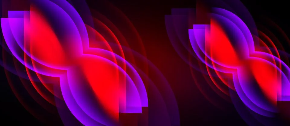 Abstract design features repeating floral shapes. Red, purple hues dominate.. Stock Illustration