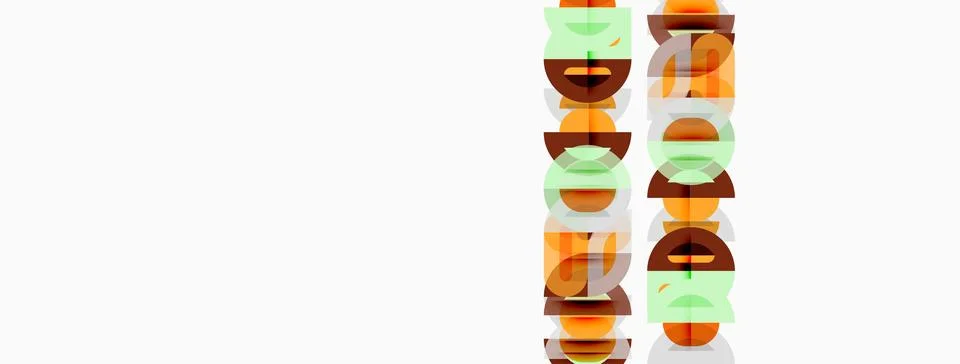 Abstract design features repeating shapes, orange tones, white background. Stock Illustration