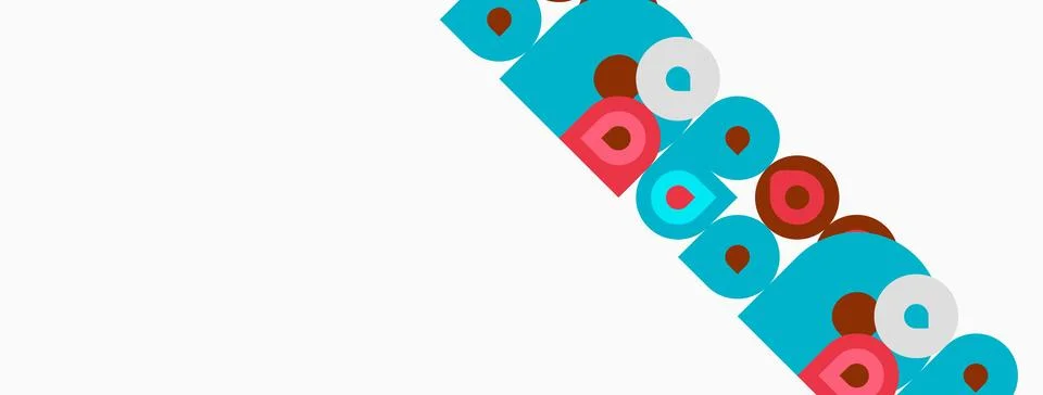 Abstract design features repeating shapes, teal background, white space. Ci.. Illustrazione stock