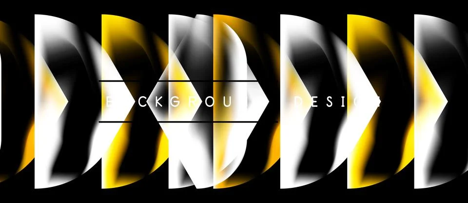 Abstract design features repeating shapes, yellow highlights, white gradients Stock-Illustration