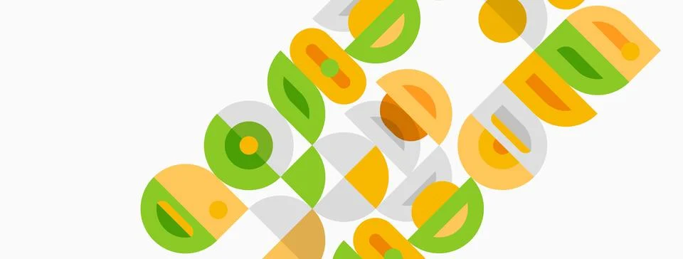 Abstract design features rounded shapes, overlapping forms. Colors include Stock Illustration