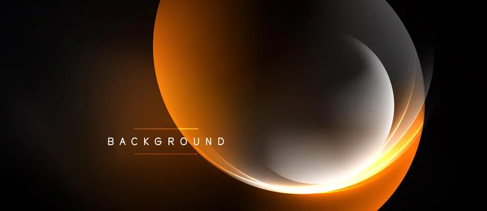 Abstract design features smooth curves, warm orange hues, dark background. イラスト素材