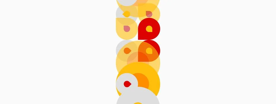 Abstract design features stacked circles, orange, yellow hues. Minimalist Stock Illustration