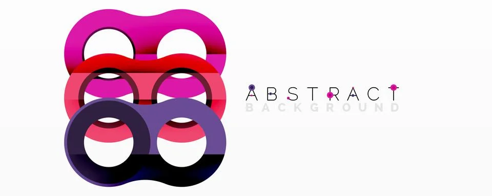 Abstract design features stacked infinity symbols. Vibrant purple, pink hues 스톡 일러스트