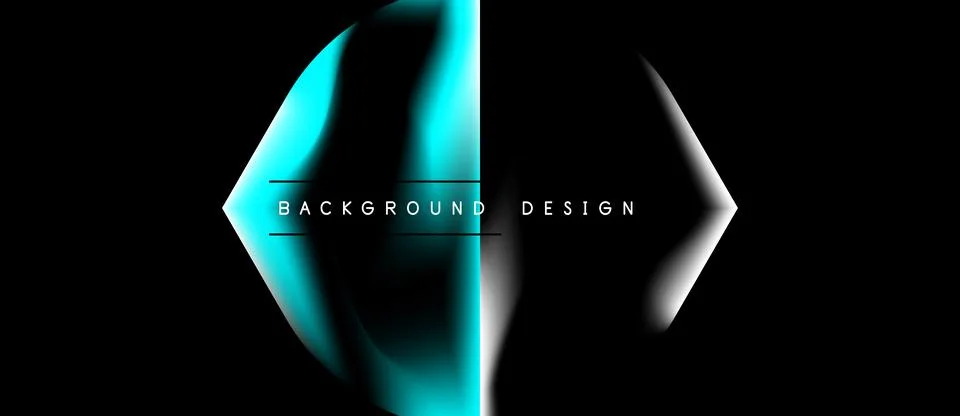 Abstract design features teal gradients, dynamic shapes. Text reads backgroun Stock Illustration