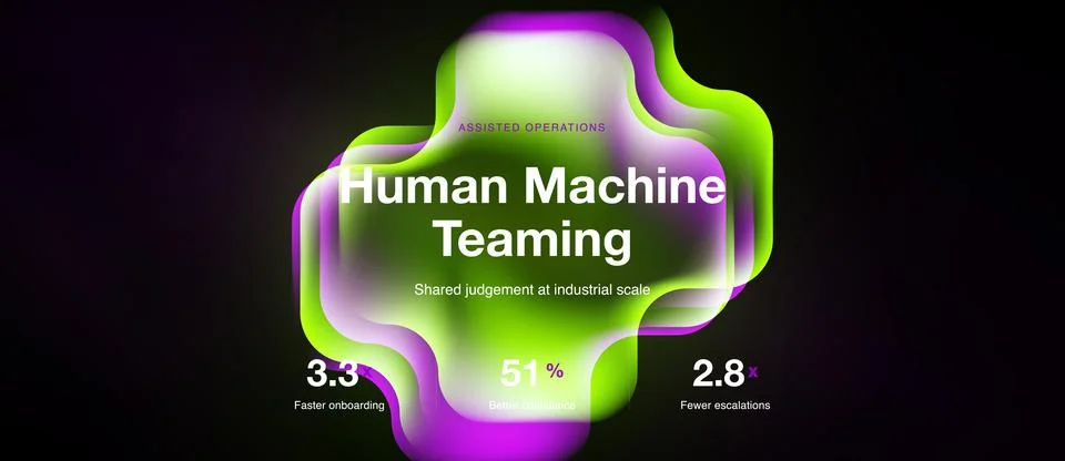 Abstract design features text regarding human machine teaming, plus metrics 스톡 일러스트
