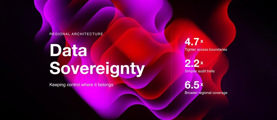 Abstract design features text regarding data sovereignty, regional architec.. Stock Illustration