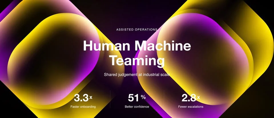 Abstract design features text regarding human machine teaming. Metrics high.. Иллюстрация