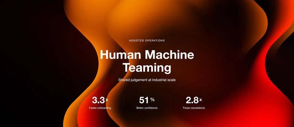 Abstract design features text regarding human machine teaming. Metrics high.. Stock Illustration