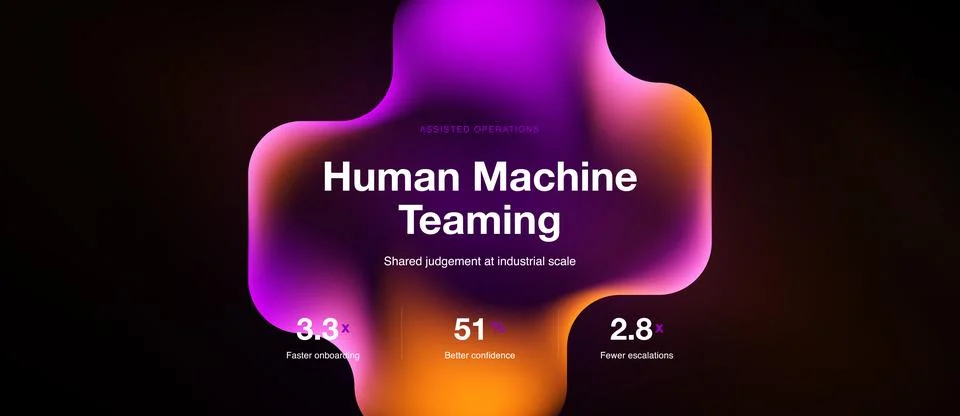 Abstract design features text regarding human machine teaming, metrics show.. 스톡 일러스트