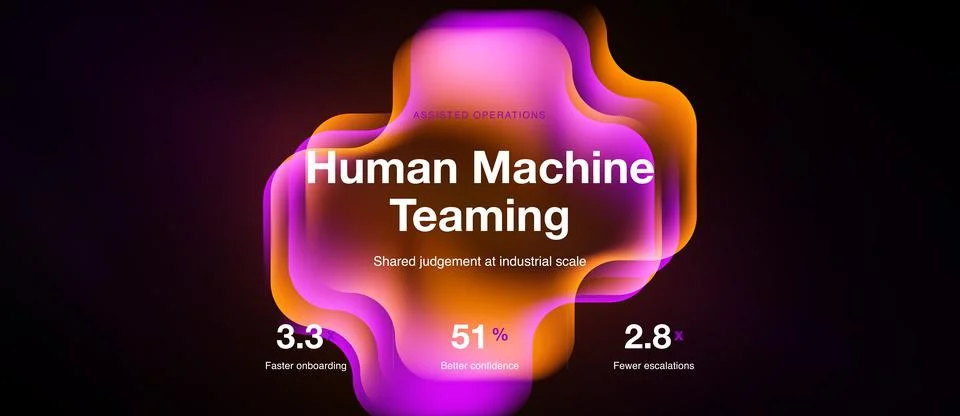 Abstract design features text regarding human machine teaming. Metrics high.. Stock Illustration