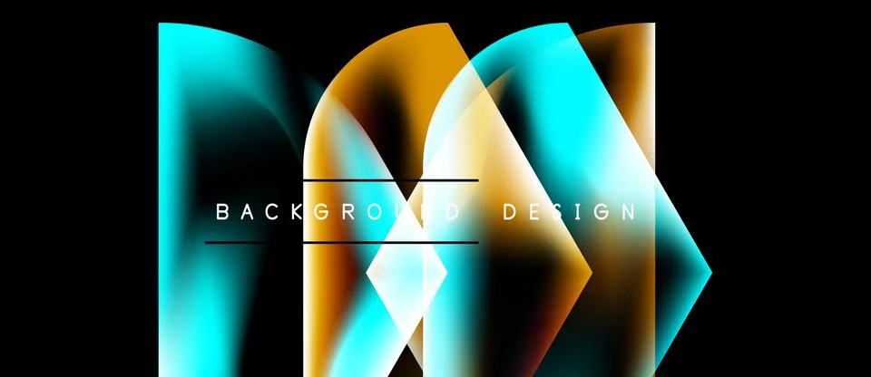 Abstract design features vibrant blue, orange gradients. Geometric shapes Stock Illustration