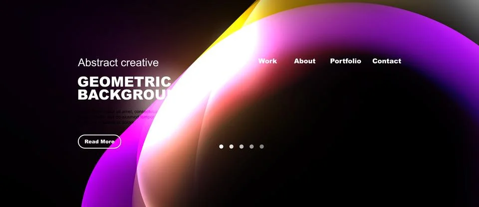 Abstract design features vibrant colors, geometric shapes, minimal text, Stock Illustration